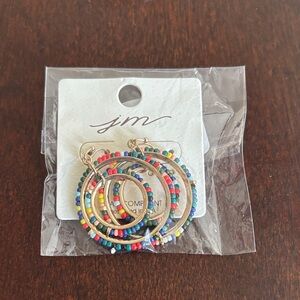 Multicolor Beaded Hoop Earrings